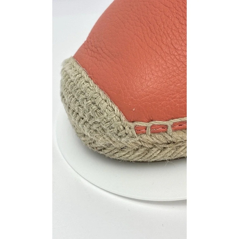 Michael Kors Kendrick Espadrille Flats Shoes Spiced Coral Leather Women's 9.5M